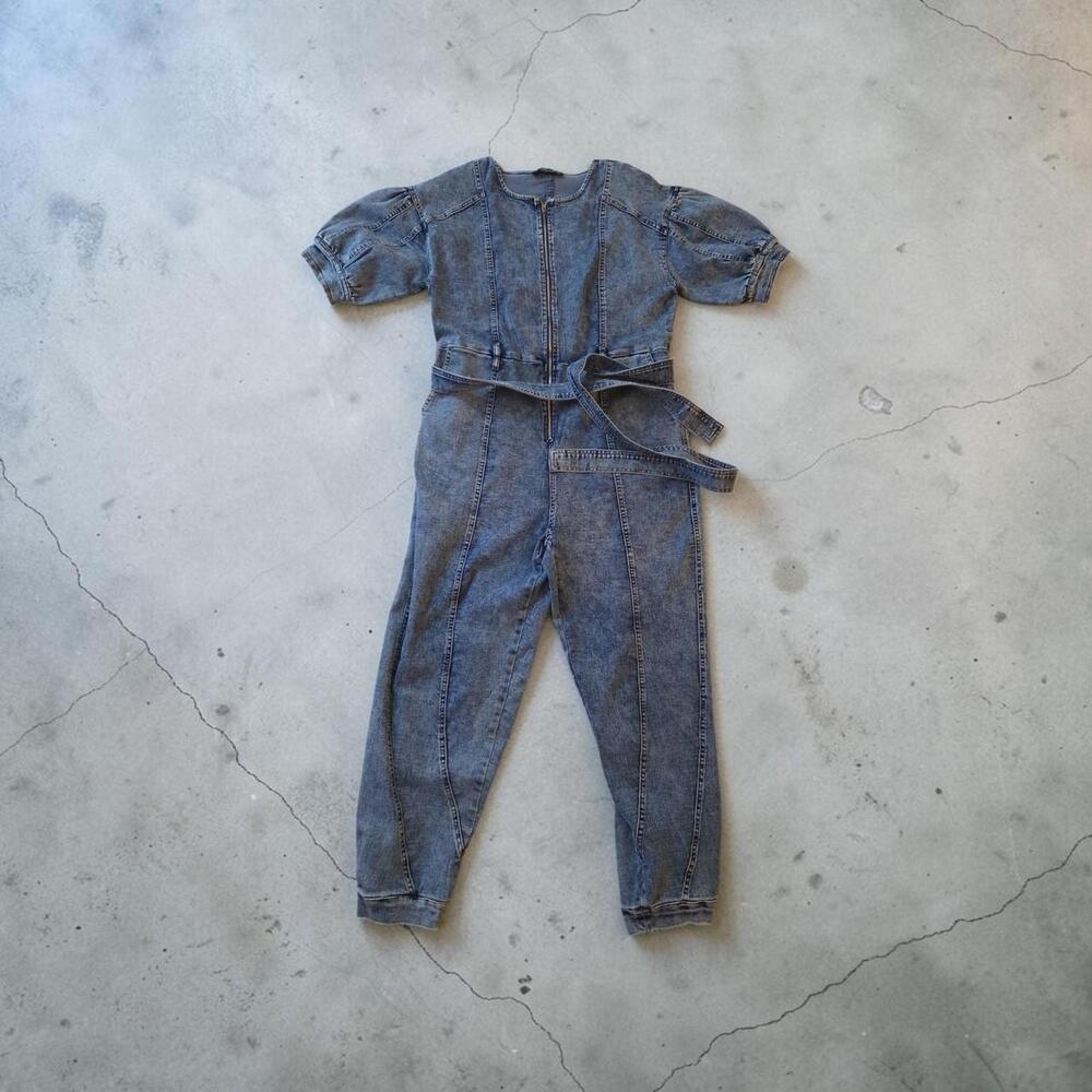 Women's Grey and Blue Jumpsuit